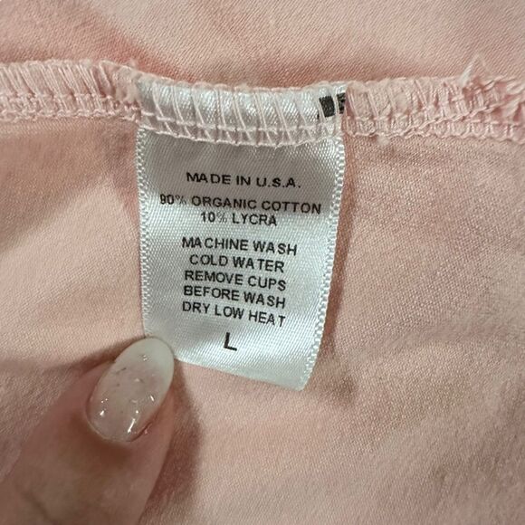 Lily Lotus ~ Peach Tank ~ metal beading detail ~ Racerback ~ size Large ~organic - Picture 8 of 11